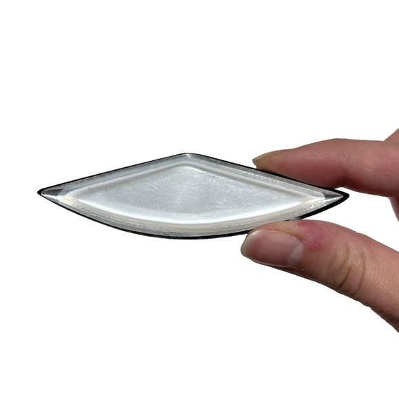 Vintage Shiny Pearlized Diamond Shaped Brooch Pin White Black Border 80s Classy - Picture 6 of 12